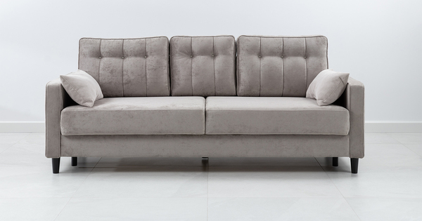 Диван-кровать прямой Арно ТД 563 велюр Лаки 02 серый жемчуг, Vertical 910 молочно-серый