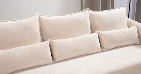 Диван-кровать прямой Берта ТД 771 велюр Mirage semolina молочный