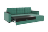 Диван-кровать угловой Атлант велюр зеленый со спальным местом (сборка на любую сторону)