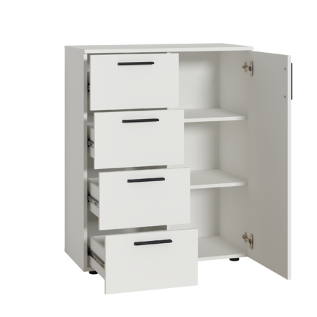 Прихожая Эйр композиция 2 белый PE шагрень, собирается на любую сторону