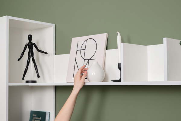 Гостиная Эйр композиция 1 белый PE шагрень, собирается на любую сторону