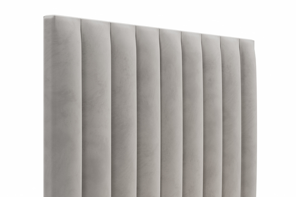 Спальня Дакота композиция 1 меренга, белый, с кроватью Ингрид/Ingrid 160 велюр ультра смог/ultra smoke, пуф Альба 450 велюр ультра смог/ultra smoke