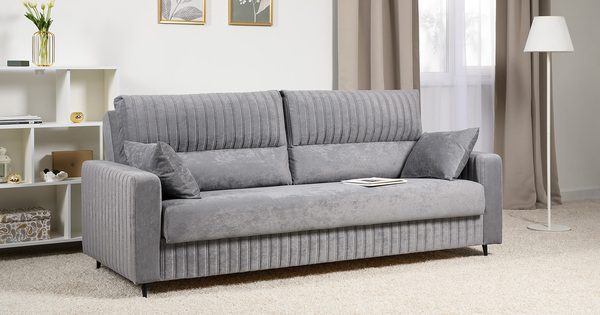 Диван-кровать прямой Изабель ТД 735 велюр Романс грей cерый