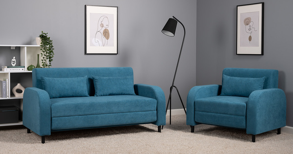 Диван-кровать прямой Киото ТД 784 велюр Epic 75 azuro синий