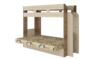 Кровать детская двухъярусная Карамель 75 ясень шимо темный/светлый, диван - велюр Газета (сборка на любую сторону) спальное место верх 80х190, низ 120х185