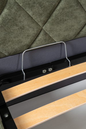 Кровать Марион 140 велюр OCEAN 012 темно-зеленый с ортопедическим основанием и подъемным механизмом (спальное место 140 х 200)