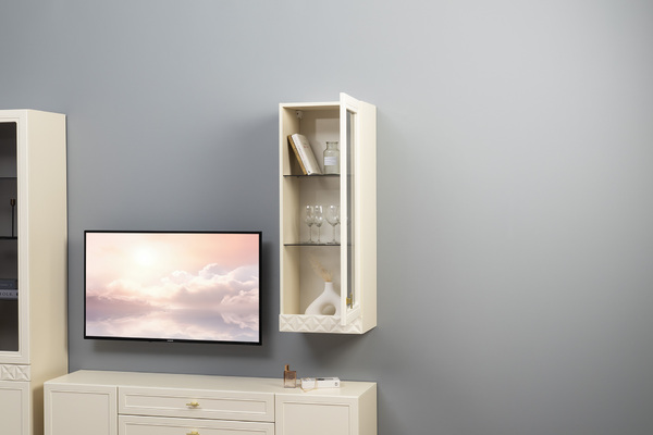 Шкаф навесной Марион 16.334 слоновая кость С341 PE, слоновая кость 6898 ПВХ (собирается на любую сторону)