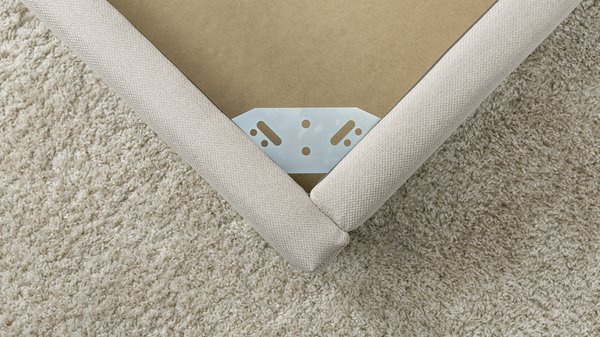 Кровать Миа 180 светло-бежевый, кант желтовато-коричневый с ортопедическим основанием и подъемным механизмом