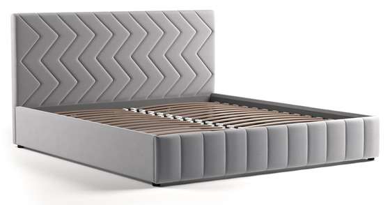 Кровать Милана 180 велюр светло-серый с ортопедическим основанием и подъемным механизмом