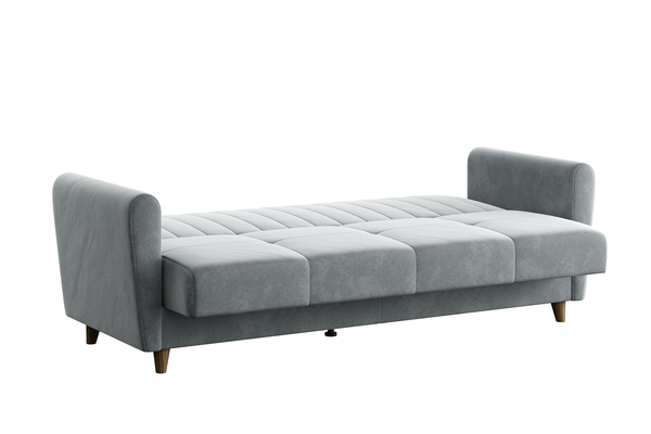 Диван-кровать прямой Монако велюр Кашемир 994 принт камень серо-синий антикоготь  с пружинным блоком (высота опор - 120мм)