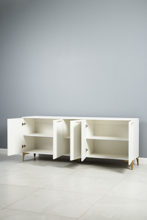 Тумба под ТВ Монтесито 16.66 Белый PE шагрень, белая шагрень 4101 ПВХ