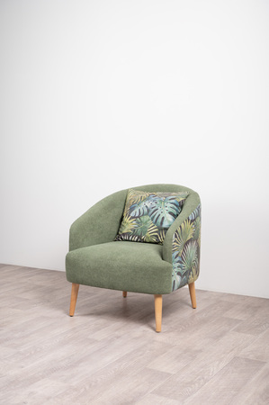 Кресло для отдыха Маттиас ТК 120 велюр монстера, moss 615, зеленый