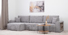 Диван-кровать угловой Оксфорд 712 композиция 2, MUZA 07 светло-серый, модульная система, сборка на любую сторону