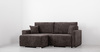 Диван-кровать угловой Оксфорд 711 композиция 5, Muza 06 темно-коричневый, модульная система, сборка на любую сторону